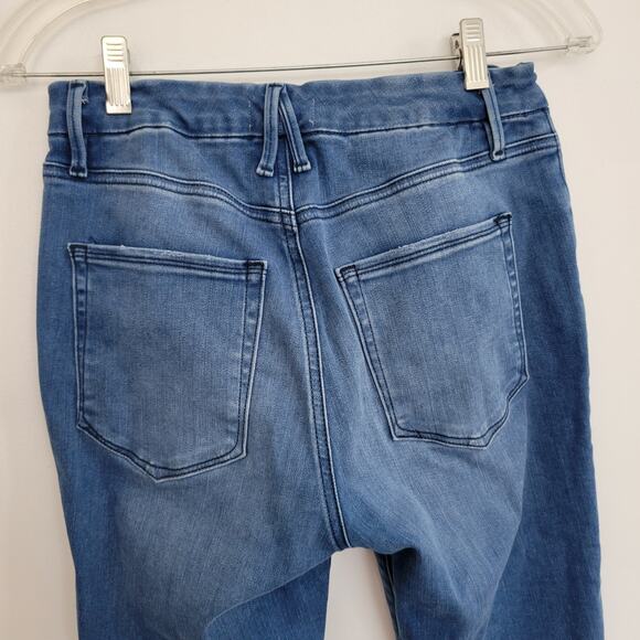 Good American Good Waist Step Hem Skinny Jeans Stretch High Rise Women 8 - Picture 7 of 12